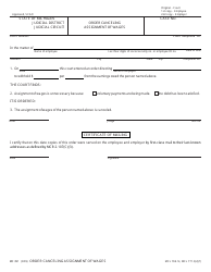 Document preview: Form MC391 Order Canceling Assignment of Wages - Michigan