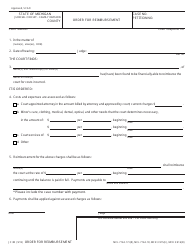 Document preview: Form JC38 Order for Reimbursement - Michigan