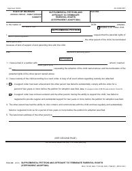 Document preview: Form PCA302 Supplemental Petition and Affidavit to Terminate Parental Rights (Stepparent Adoption) - Michigan