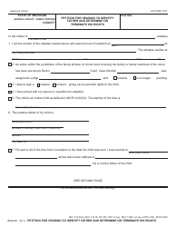 Document preview: Form PCA310 Petition for Hearing to Identify Father and Determine or Terminate His Rights - Michigan