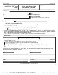 Document preview: Form PCA316 Notice to Putative Father and Custody Statement - Michigan