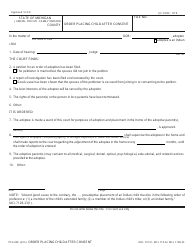 Document preview: Form PCA320 Order Placing Child After Consent - Michigan