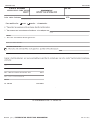 Document preview: Form PCA340 Statement of Identifying Information - Michigan