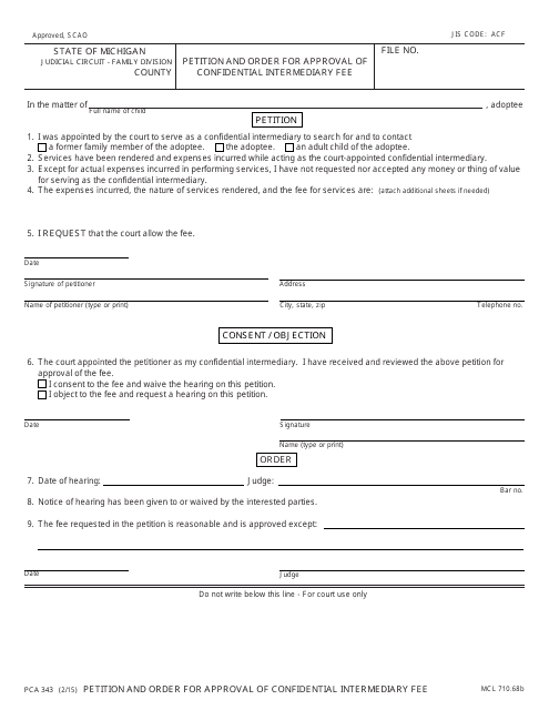 Form PCA343  Printable Pdf