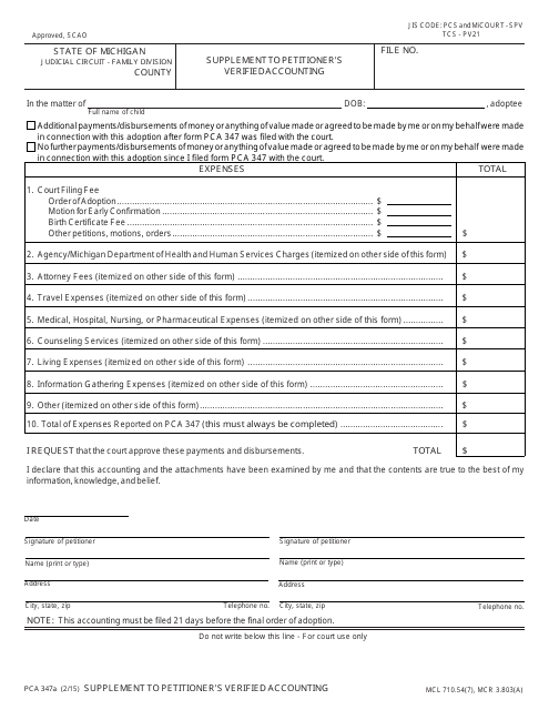Form PCA347A  Printable Pdf