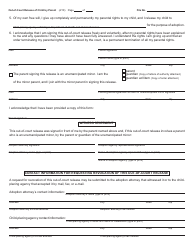 Form PCA354 Out-Of-Court Release of Child by Parent - Michigan, Page 2
