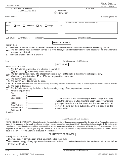 Form CIA02  Printable Pdf