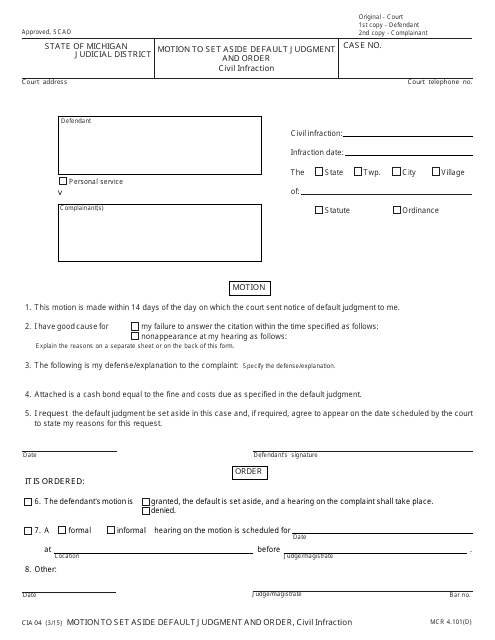 Form CIA04  Printable Pdf