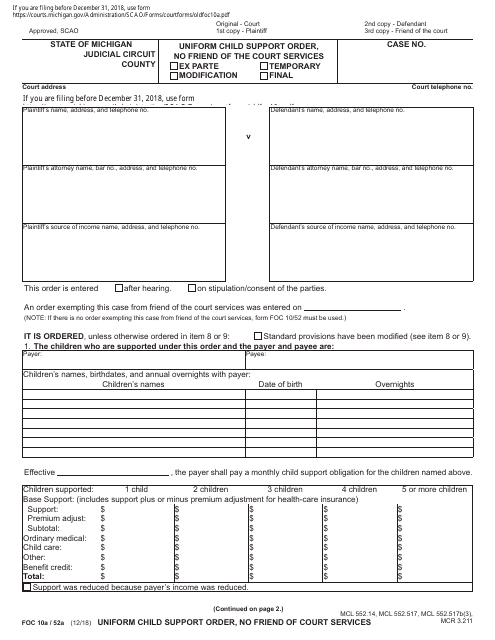 Form FOC10A  Printable Pdf