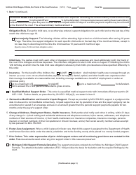 Form FOC10A Uniform Child Support Order, No Friend of the Court Services - Michigan, Page 2