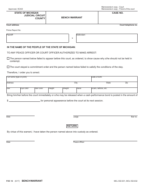 Form FOC14  Printable Pdf