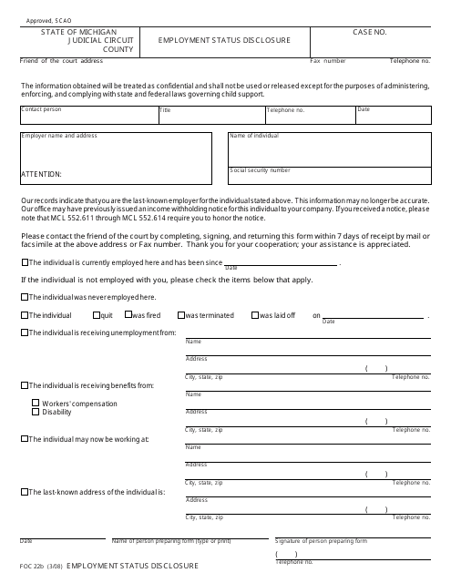 Form FOC22B  Printable Pdf