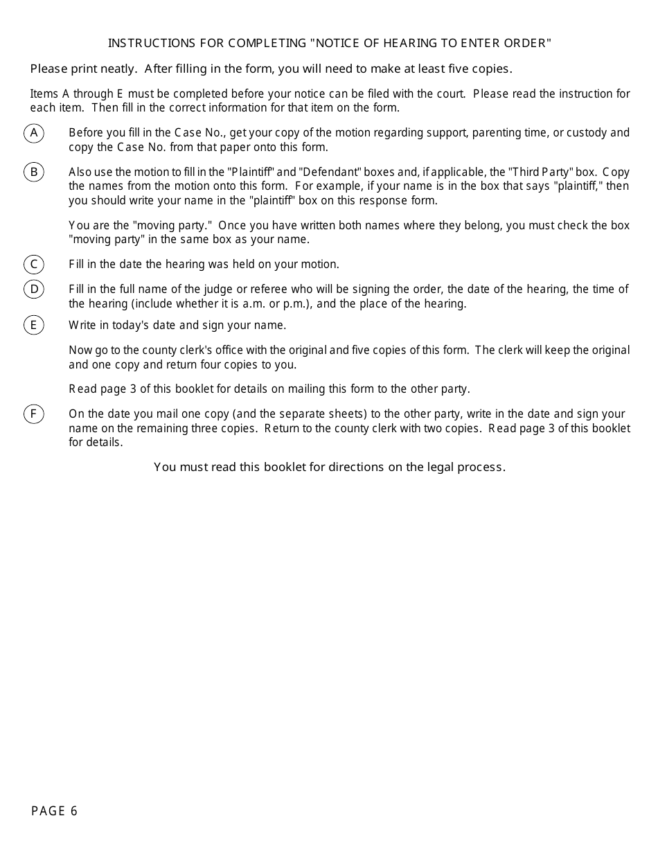Form FOC53 Notice of Hearing to Enter Order - Michigan, Page 6