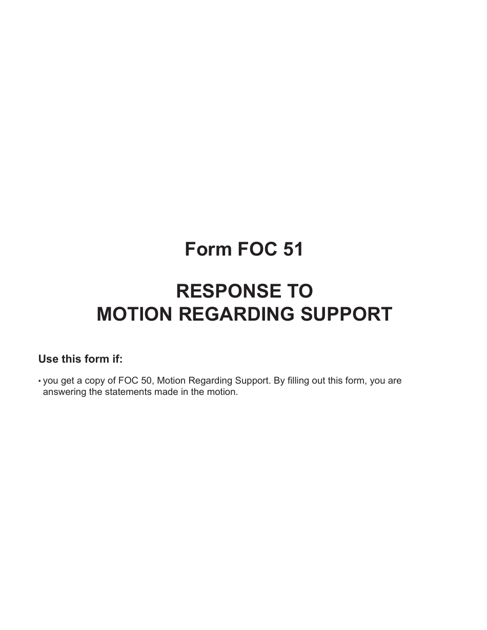 Form FOC51 Response to Motion Regarding Support - Michigan, Page 1
