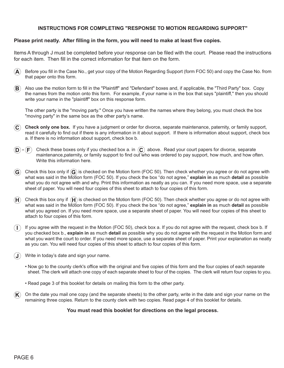 Form FOC51 Response to Motion Regarding Support - Michigan, Page 6