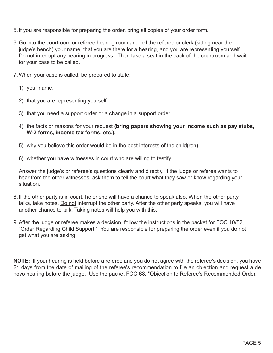 Form FOC50 Motion Regarding Support - Michigan, Page 5