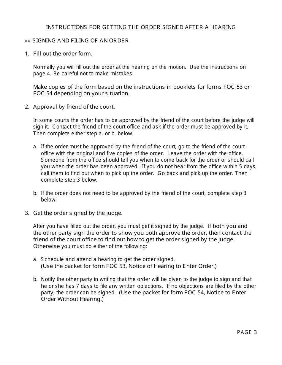 Form FOC62 Order Modifying Ex Parte Order - Michigan, Page 3
