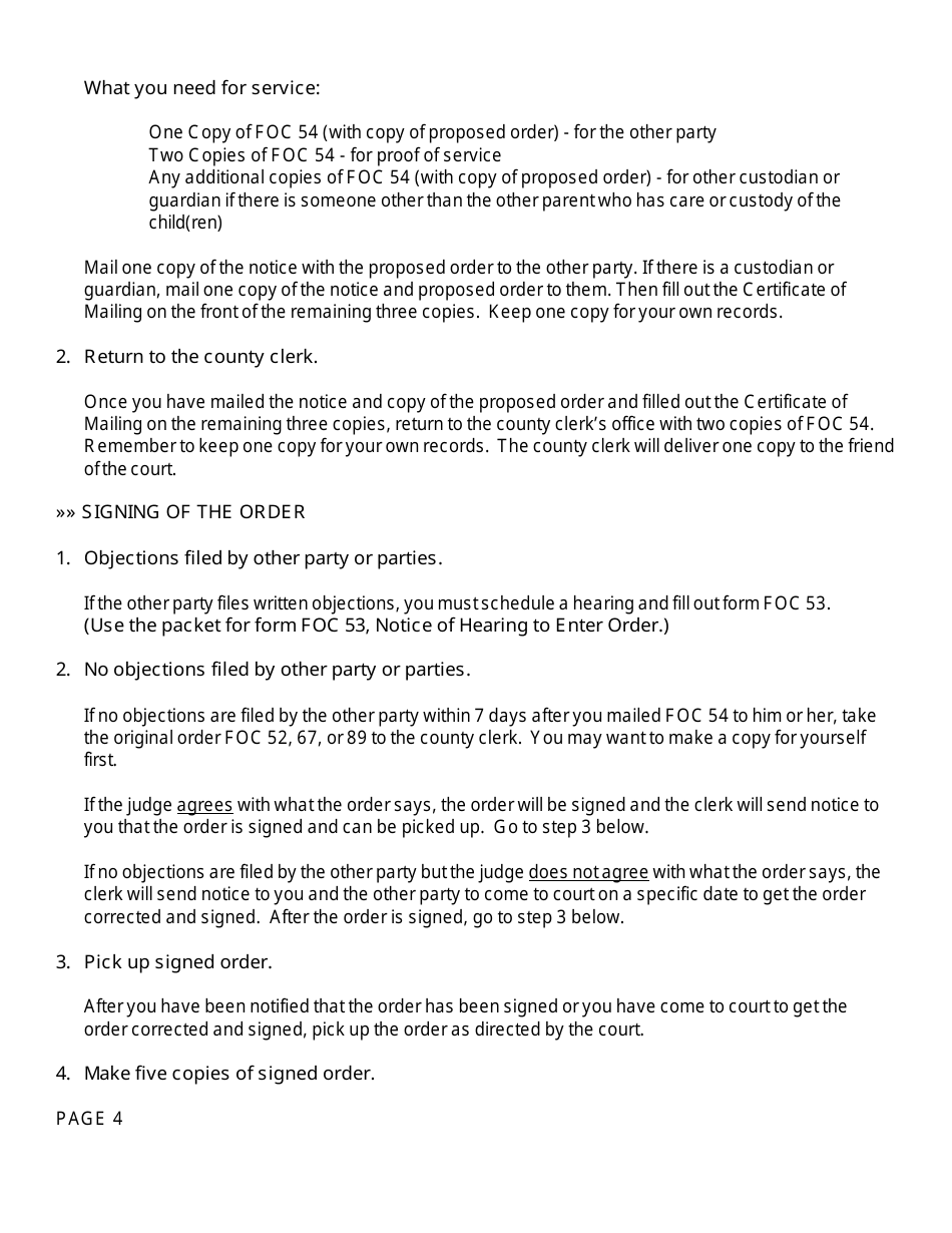 Form FOC54 Notice to Enter Order Without Hearing - Michigan, Page 4