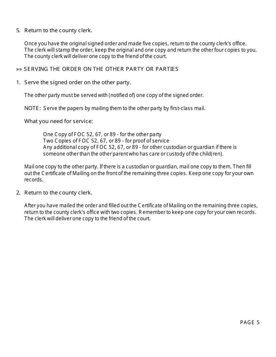 Form FOC54 Notice to Enter Order Without Hearing - Michigan, Page 5