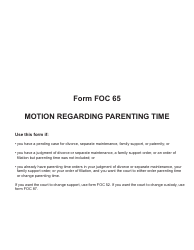 Document preview: Form FOC65 Motion Regarding Parenting Time - Michigan