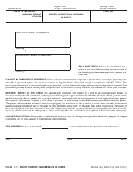 Document preview: Form FOC94 Order Correcting Omission in Order - Michigan