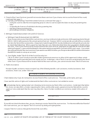 Form FOC101 Advice of Rights Regarding Use of Friend of the Court Services - Michigan, Page 2