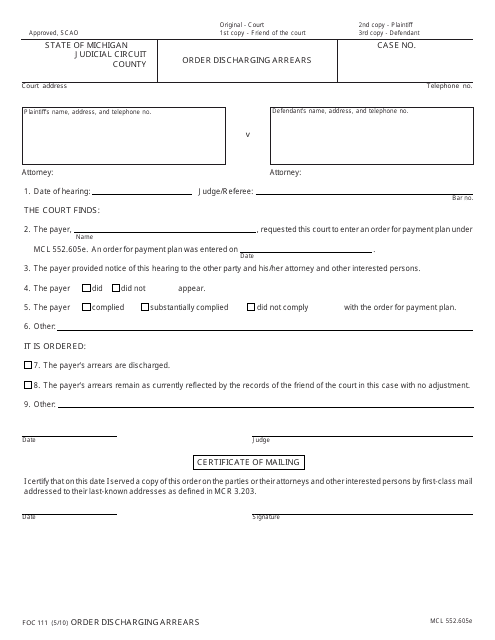 Form FOC111  Printable Pdf