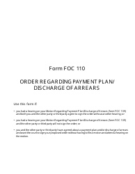 Document preview: Form FOC110 Order Regarding Payment Plan/ Discharge of Arrears - Michigan