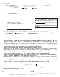 Document preview: Form FOC119 Notice to Withhold Income for Fees and Costs - Michigan