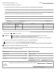 Form PCM201 Petition for Mental Health Treatment - Michigan, Page 2