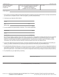 Document preview: Form PCM204 Notice of Hearing and Appointment of Attorney on Objection to Hospitalization or Administrative Admission - Michigan