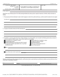 Document preview: Form PCM208A Supplement to Clinical Certificate on Appeal of Return to Hospital - Michigan