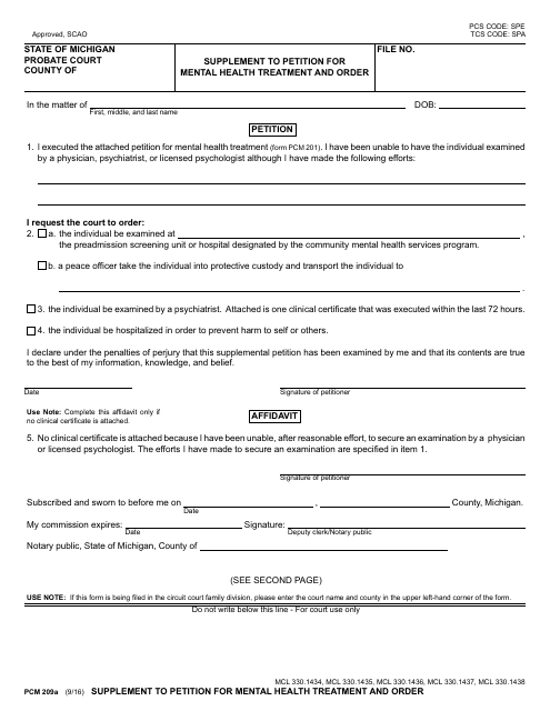 Form PCM209A  Printable Pdf