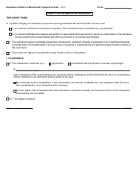 Form PCM209A Supplement to Petition for Mental Health Treatment and Order - Michigan, Page 2