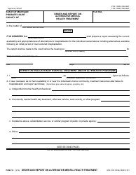 Document preview: Form PCM216 Order and Report on Alternative Mental Health Treatment - Michigan