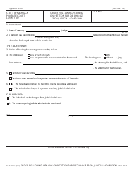 Document preview: Form PCM222A Order Following Hearing on Petition for Discharge From Judicial Admission - Michigan