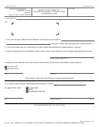 Document preview: Form PCM227 Notice to Attorney of Return to Hospital / Center From Authorized Leave - Michigan