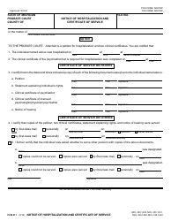 Document preview: Form PCM211 Notice of Hospitalization and Certificate of Service - Michigan