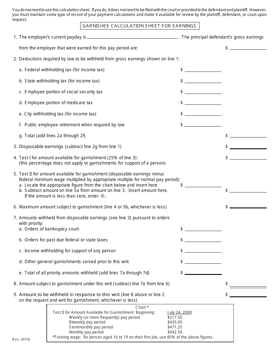 Form MC14 Garnishee Disclosure - Michigan, Page 4