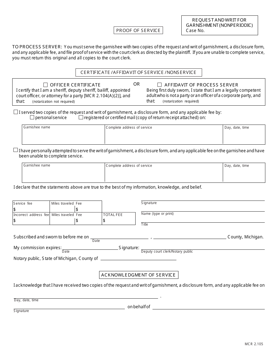 Form MC13 - Fill Out, Sign Online and Download Fillable PDF, Michigan ...