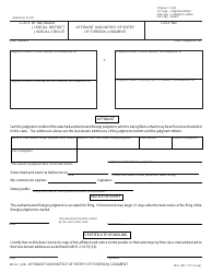 Document preview: Form MC62 Affidavit and Notice of Entry of Foreign Judgment - Michigan