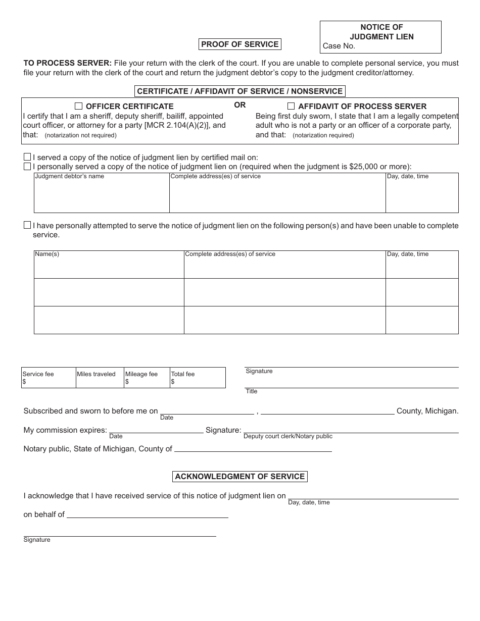 Form MC94 - Fill Out, Sign Online and Download Fillable PDF, Michigan ...