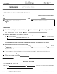 Form MC203 Writ of Habeas Corpus - Michigan