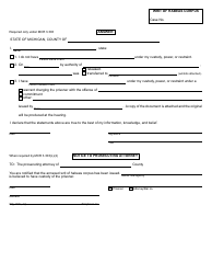 Form MC203 Writ of Habeas Corpus - Michigan, Page 2