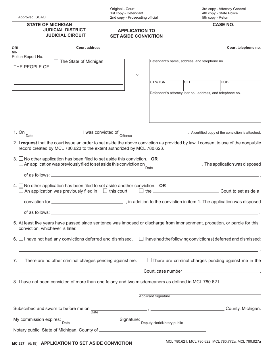 Form Mc227 Download Fillable Pdf Or Fill Online Application To Set