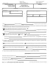 Form MC227 Application to Set Aside Conviction - Michigan