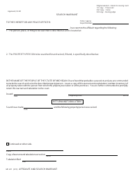 Form MC231 Affidavit for Search Warrant and Search Warrant - Michigan, Page 3