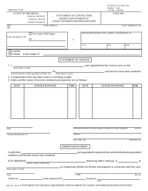 Form MC221  Printable Pdf