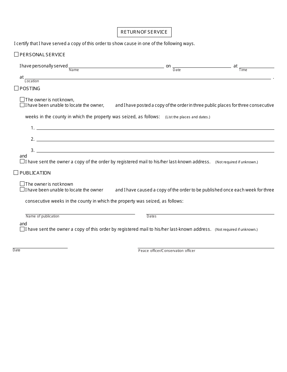 Form MC248 Department of Natural Resources, Order to Show Cause - Condemnation and Confiscation - Michigan, Page 2