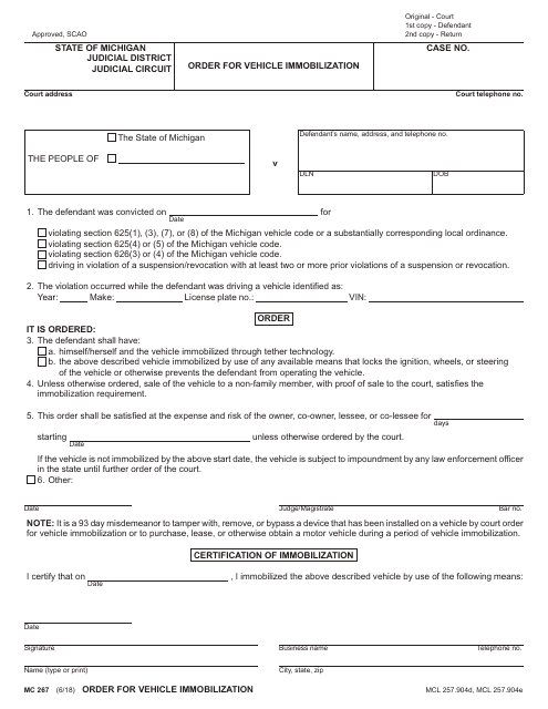 Form MC267  Printable Pdf